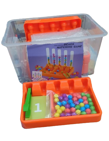 משחק שולחן חרוזים לפי דגם עם פינצטה ל4 ילדים