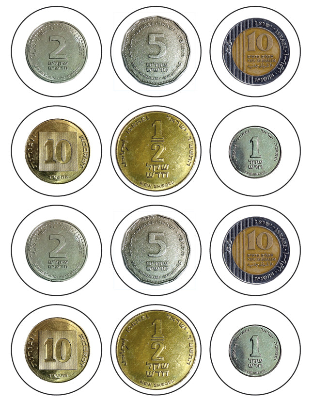 מדבקות מטבעות 30 מ"מ