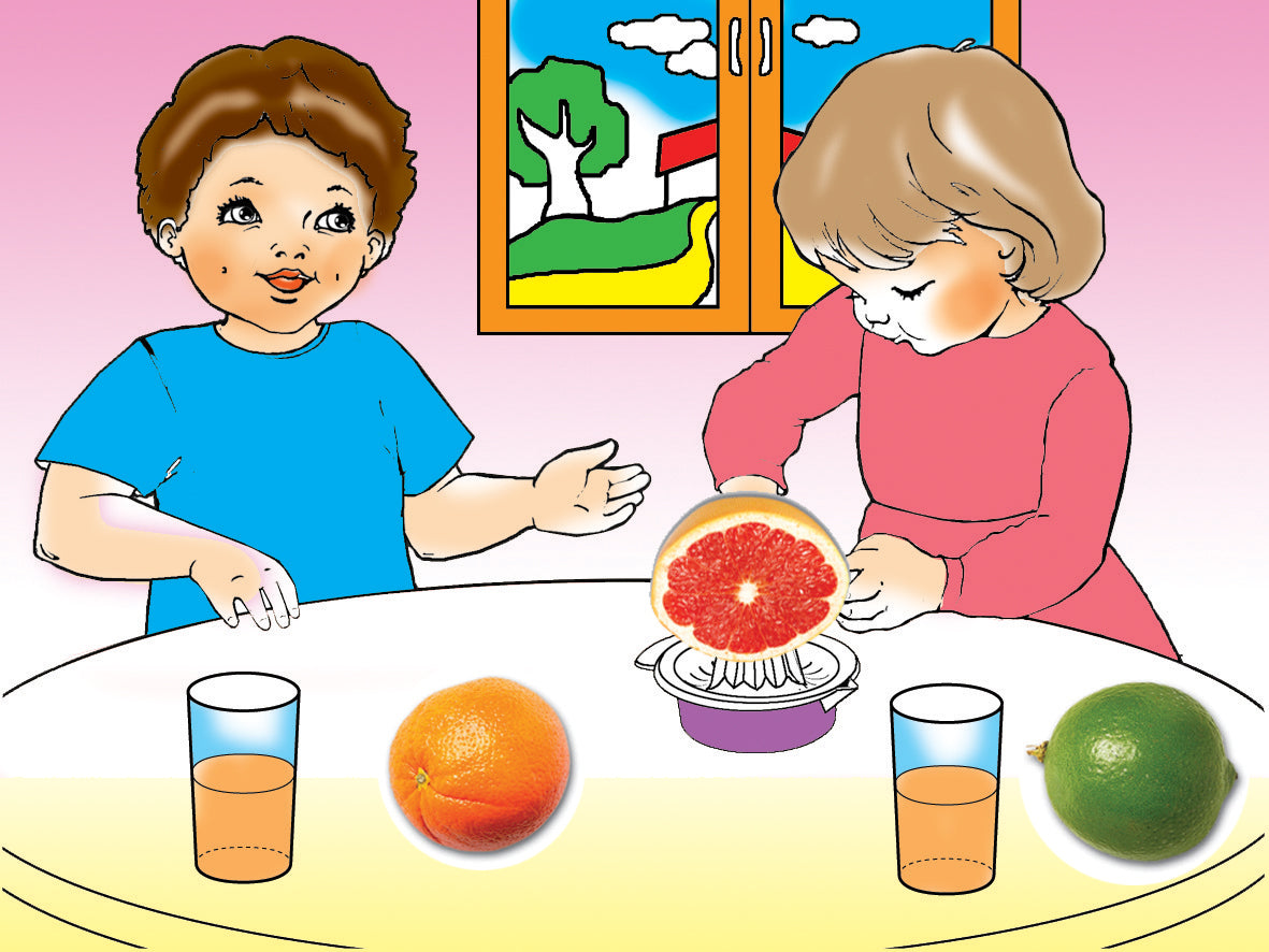 יצירה אנו מכינים מיץ עם מדבקות