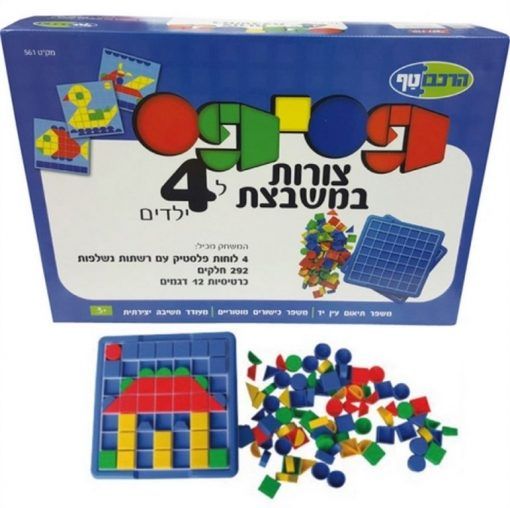 פסיפס צורות במשבצת ל-4 ילדים