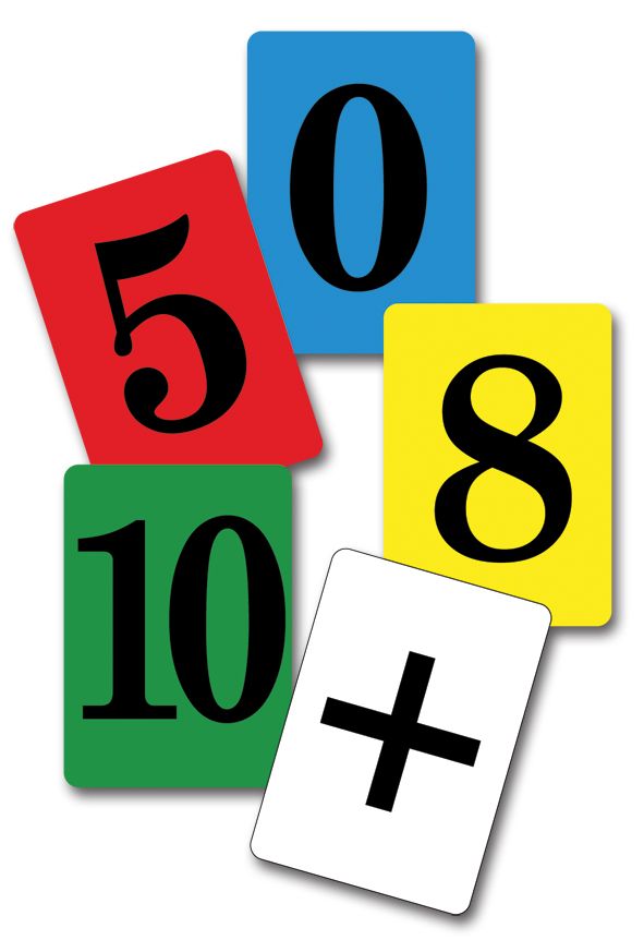 קלפי מספרים- 4 צבעים