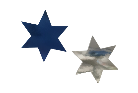 מגן דוד בגוונים מטאליים לתלייה וקישוט