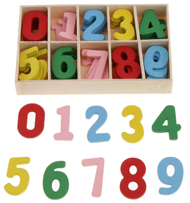 מספרים מעץ צבעוני